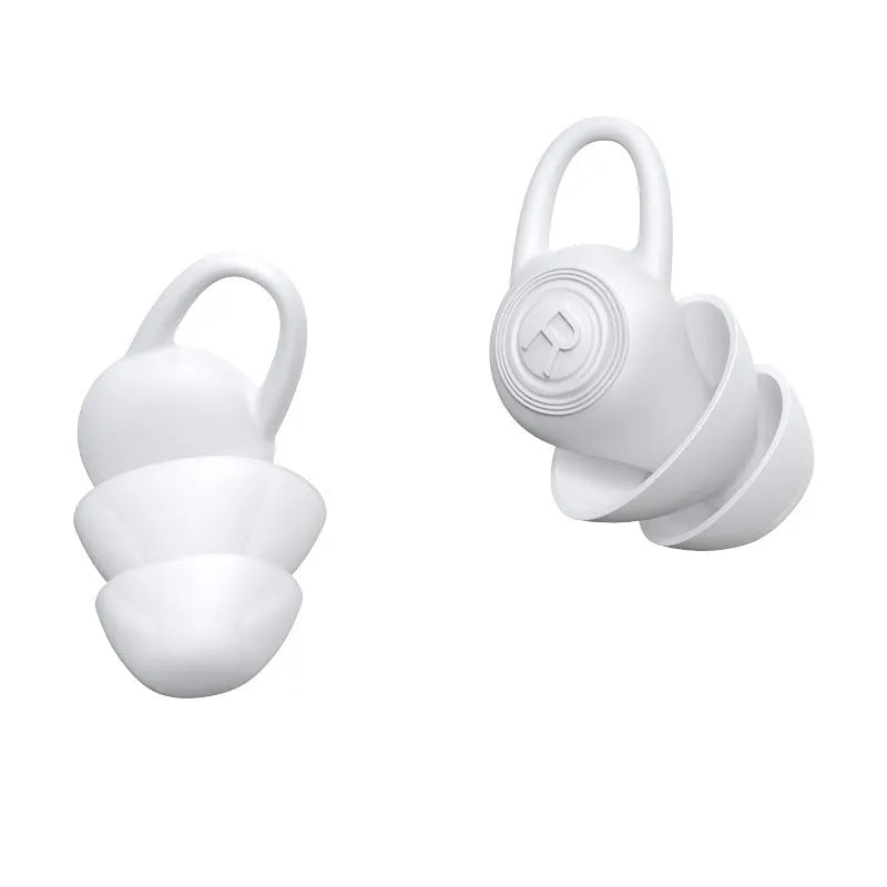 White soft silicone ear plugs for noise reduction with individual packaging