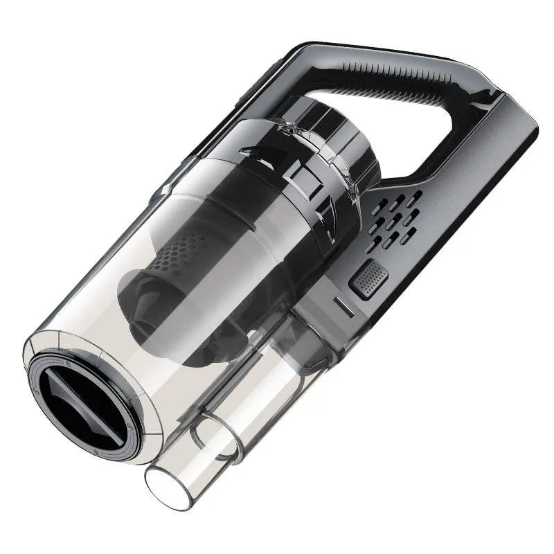 Portable 12V car vacuum cleaner with 6000 mbar suction in black and red colour for interior cleaning
