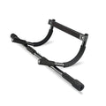 Black steel pipe pull-up bar measuring 92.5 cm wide for indoor fitness equipment