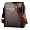 Black PU leather men's casual shoulder bag with square shape and zipper