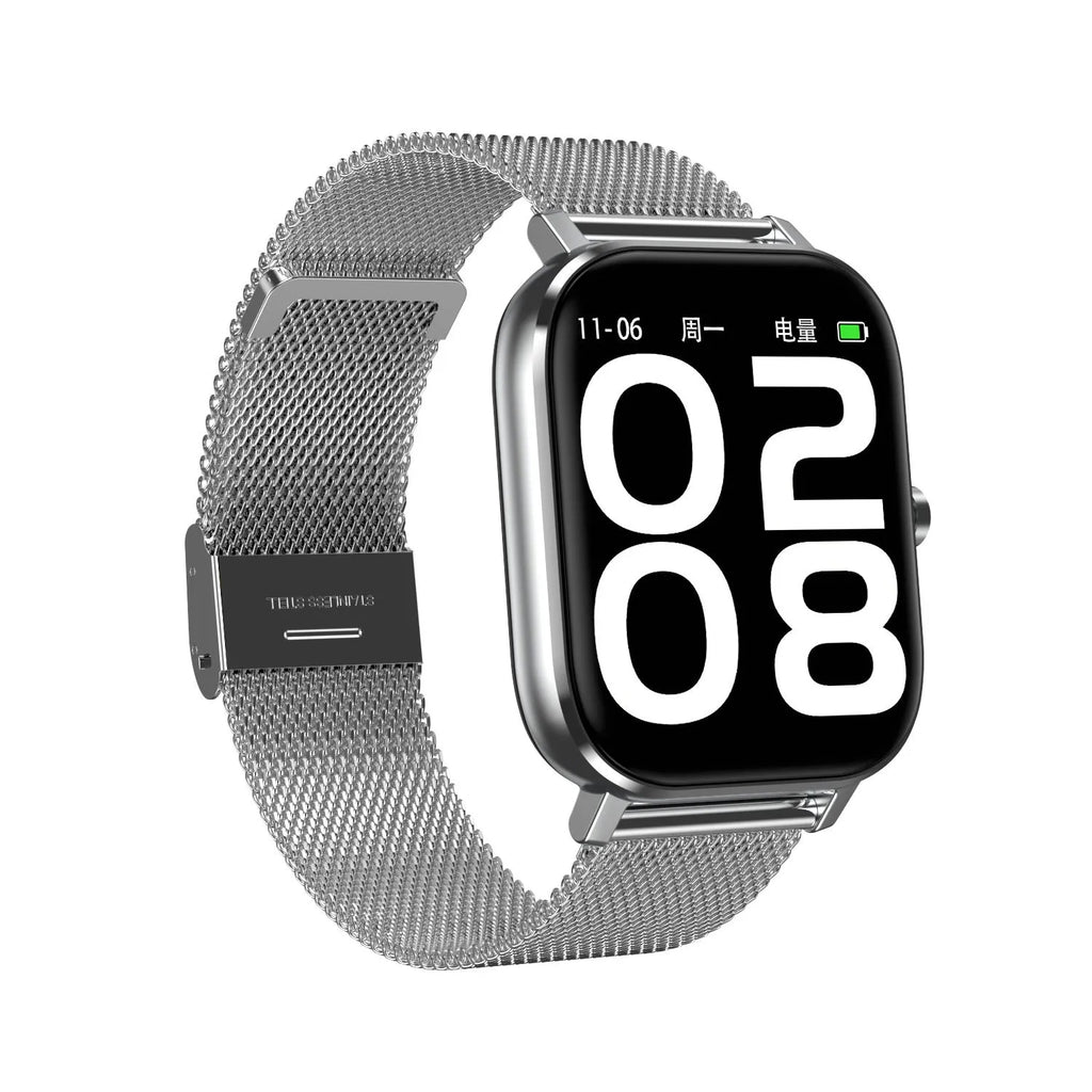 Smart bracelet with 1.54-inch screen showing health metrics including heart rate, ECG, and blood oxygen readings