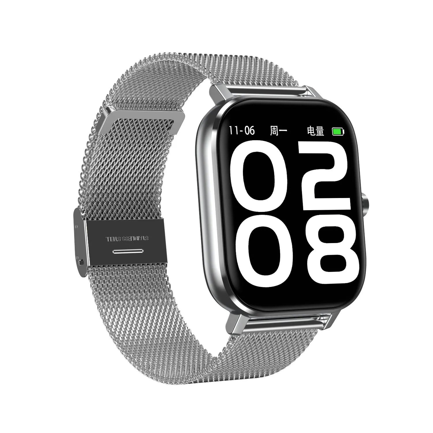 Smart bracelet with 1.54-inch screen showing health metrics including heart rate, ECG, and blood oxygen readings