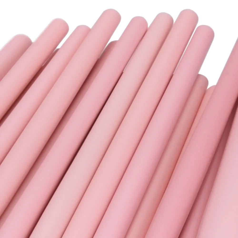 Beauty Appliance makeup brush set, wood handle, nylon bristles, portable size, beige and pink colours