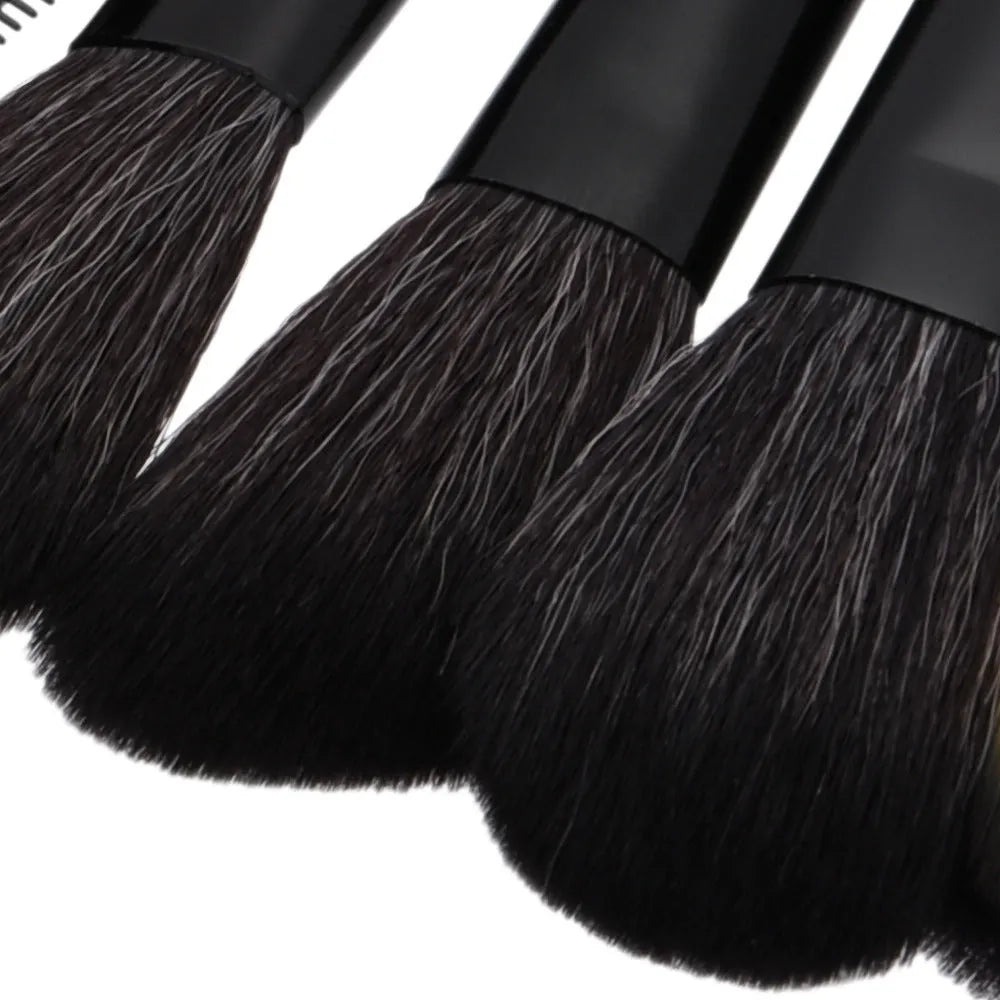 Beauty Appliance makeup brush set, wood handle, nylon bristles, portable size, beige and pink colours