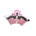 Beauty Appliance makeup brush set, wood handle, nylon bristles, portable size, beige and pink colours