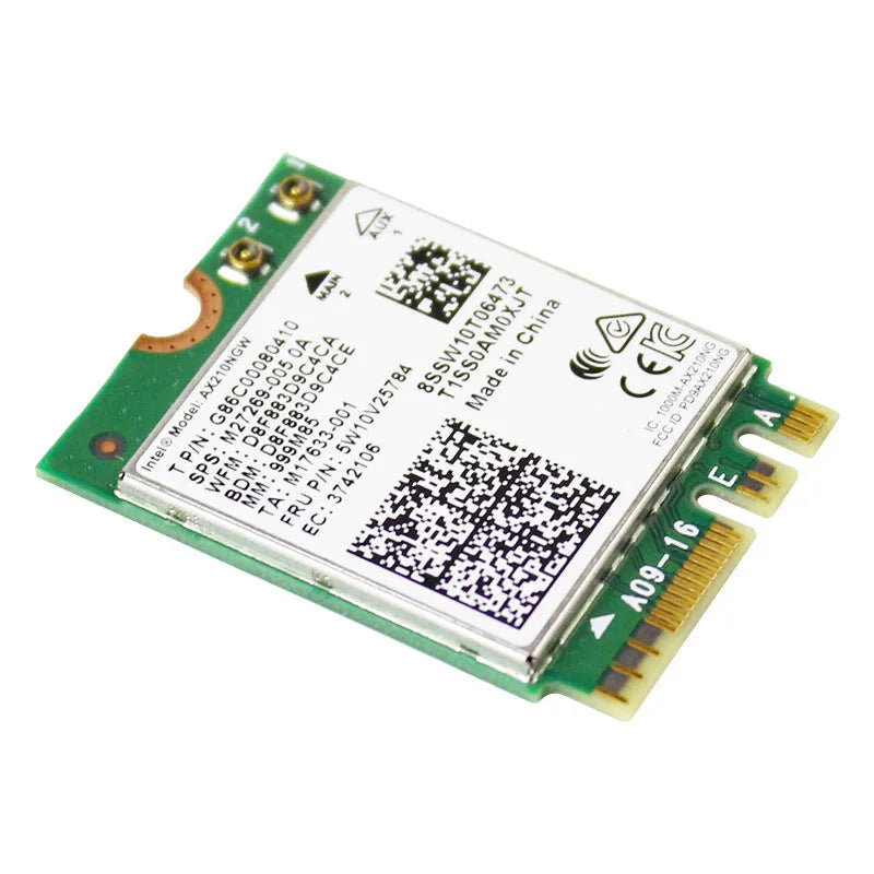 EDUP AX210 Wi-Fi 6E PCIe wireless network card module with green PCB and metal bracket.