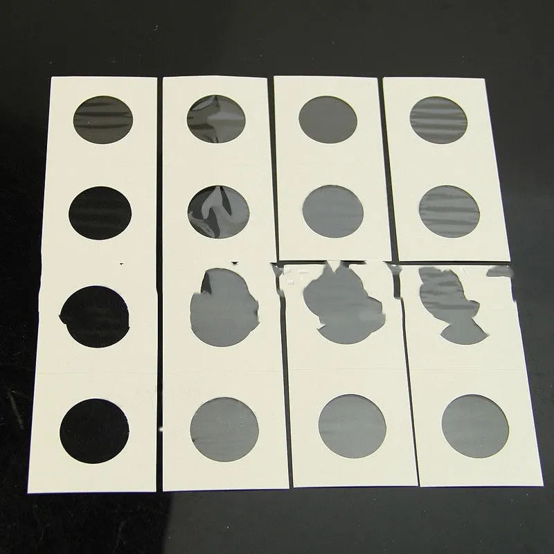White paper coin protector clips set of 50 pieces in transparent OPP bag