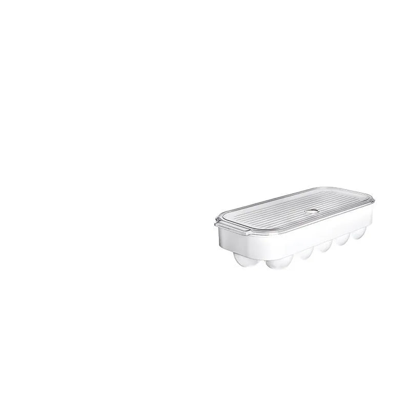 Transparent PET plastic egg storage box measuring 31.4x14.3x7.7cm for refrigerator organisation
