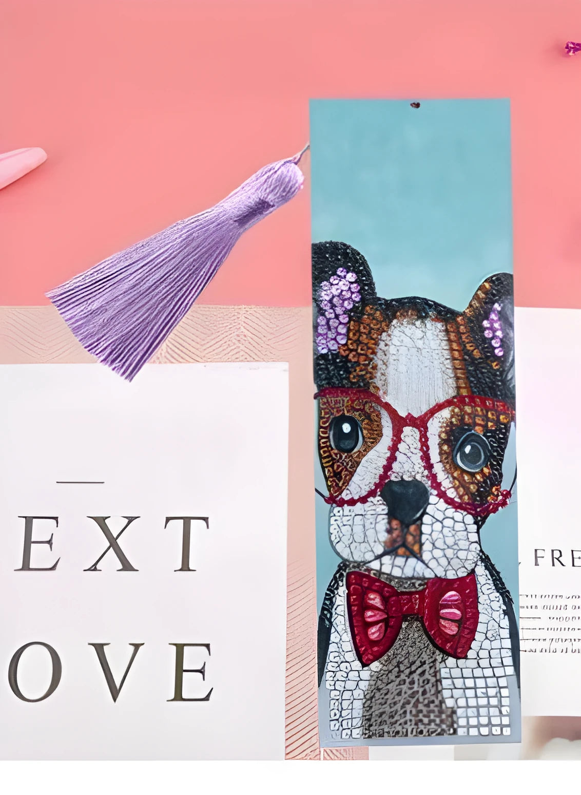 Diamond painting leather bookmark craft kit with special-shaped diamond mandala flower ornament design