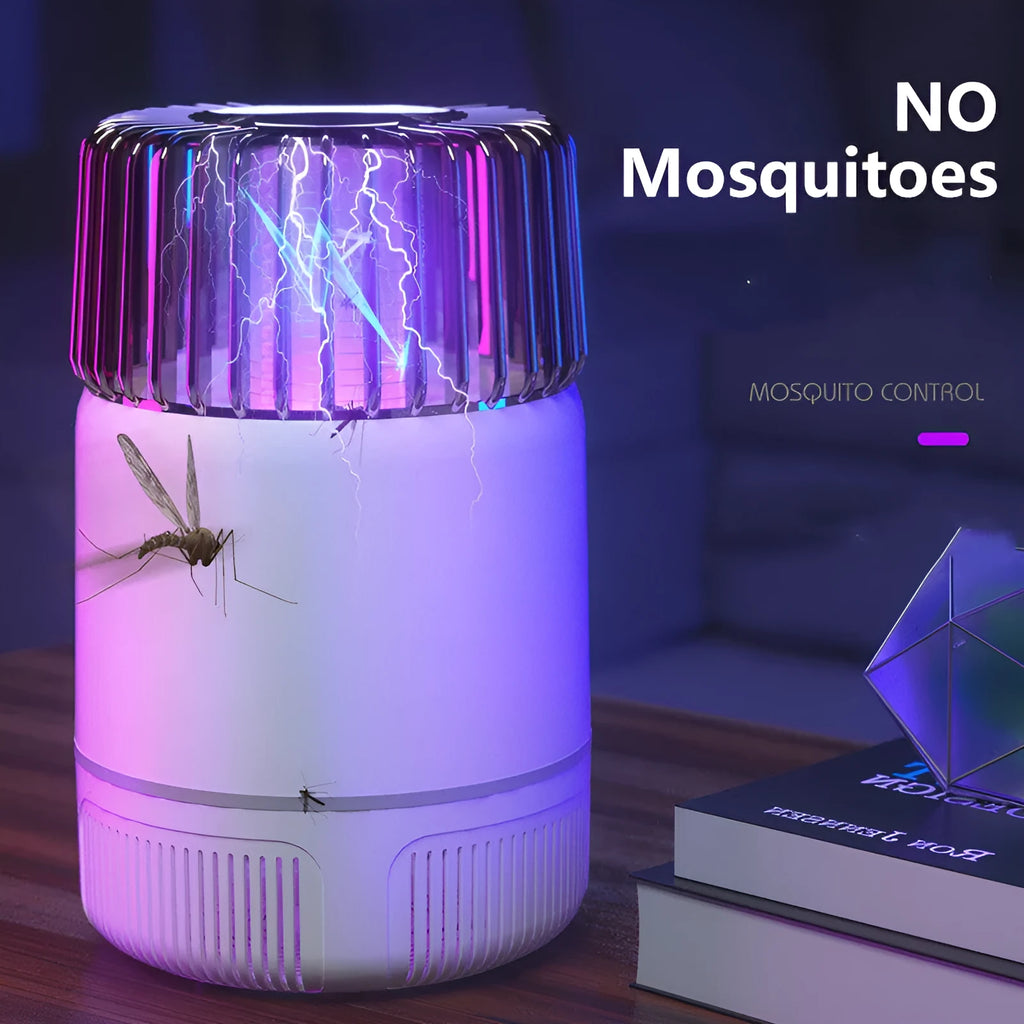 Electric mosquito killer lamp with photocatalyst, USB powered, 12x12x19.5cm, black or white, with 120cm cord