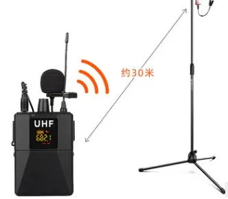 Little Bee X3 black wireless lavalier microphone and USB charging case for mobile video recording.