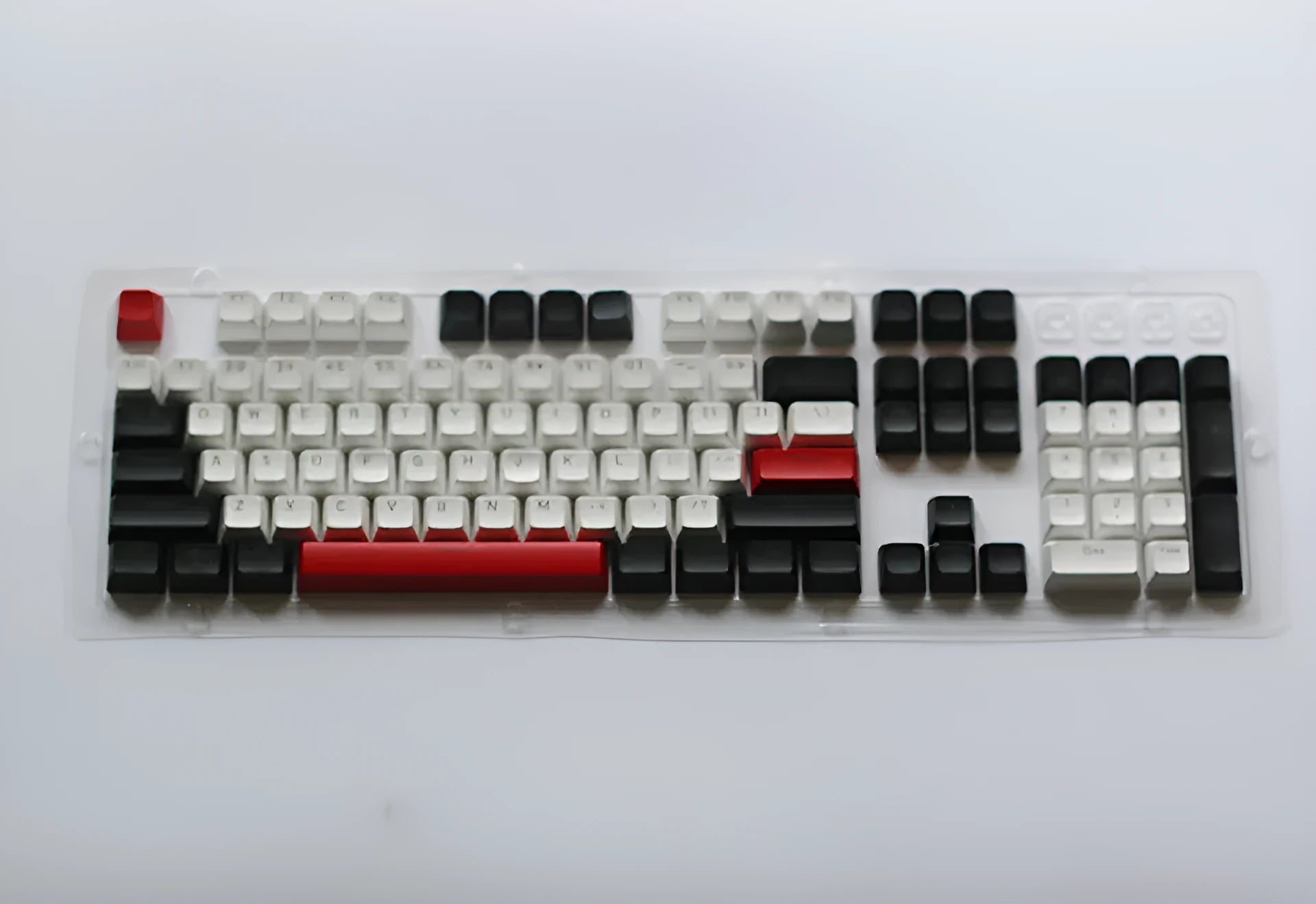 104-key SA height ABS mechanical keyboard keycap set in white and red colour