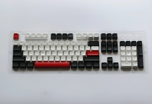 104-key SA height ABS mechanical keyboard keycap set in white and red colour