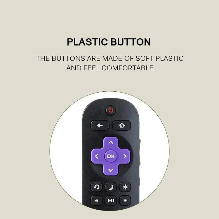 Black Roku television remote control with 8-metre range for Express and Premiere models