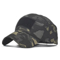 Tactical Velcro camouflage baseball cap in twill polyester with embroidery patch, adjustable 58-60cm size, available in multiple colours