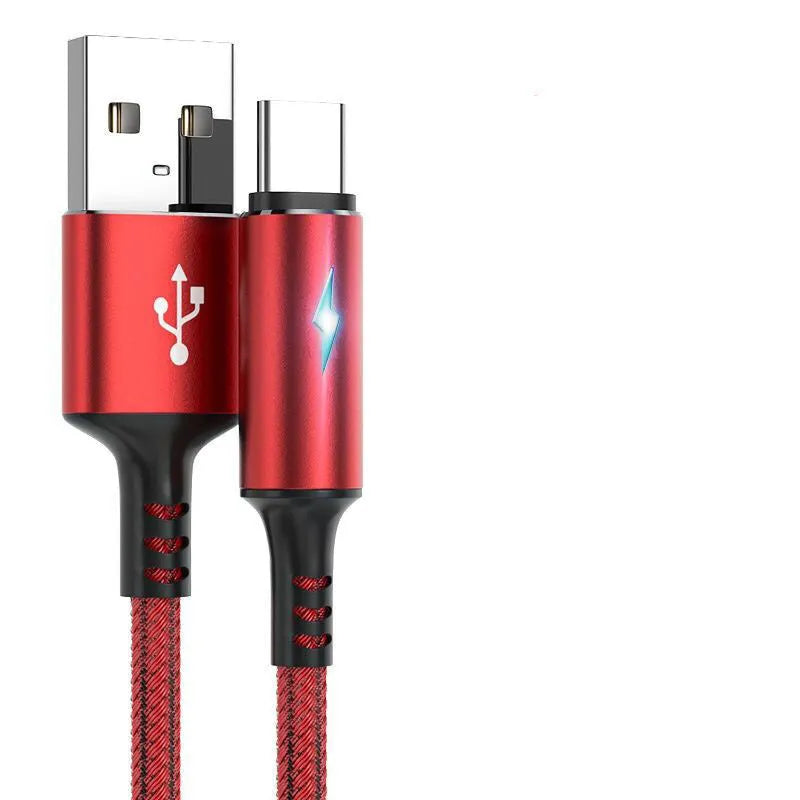 Black USB data cable compatible with Apple iPhone 12 and Android smartphones, 1.2m length