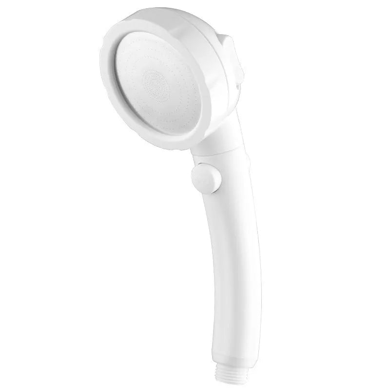 ABS handheld shower head with universal installation fitting in blue colour option