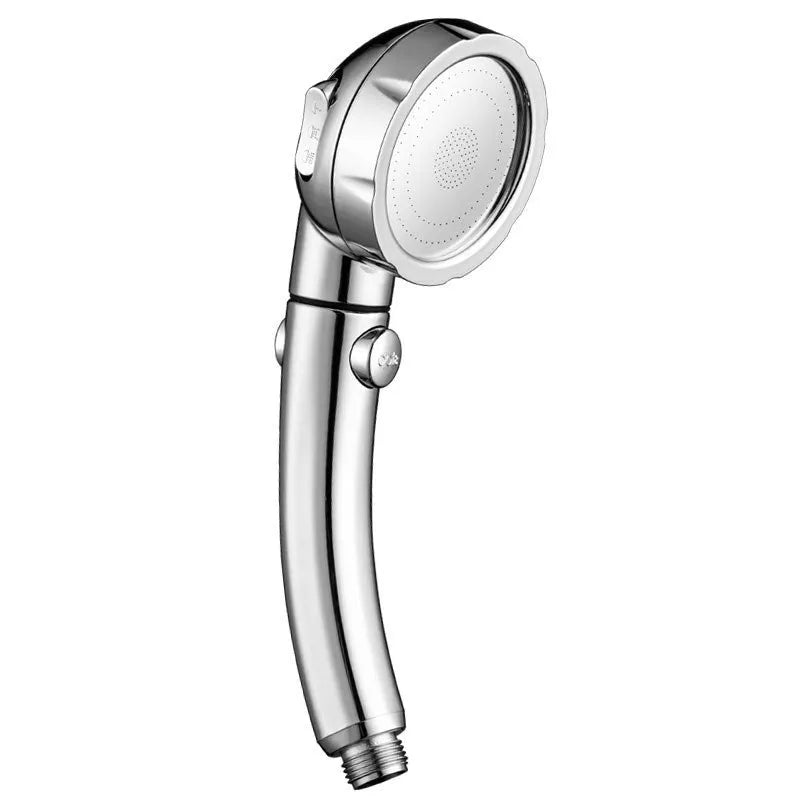 ABS handheld shower head with universal installation fitting in blue colour option