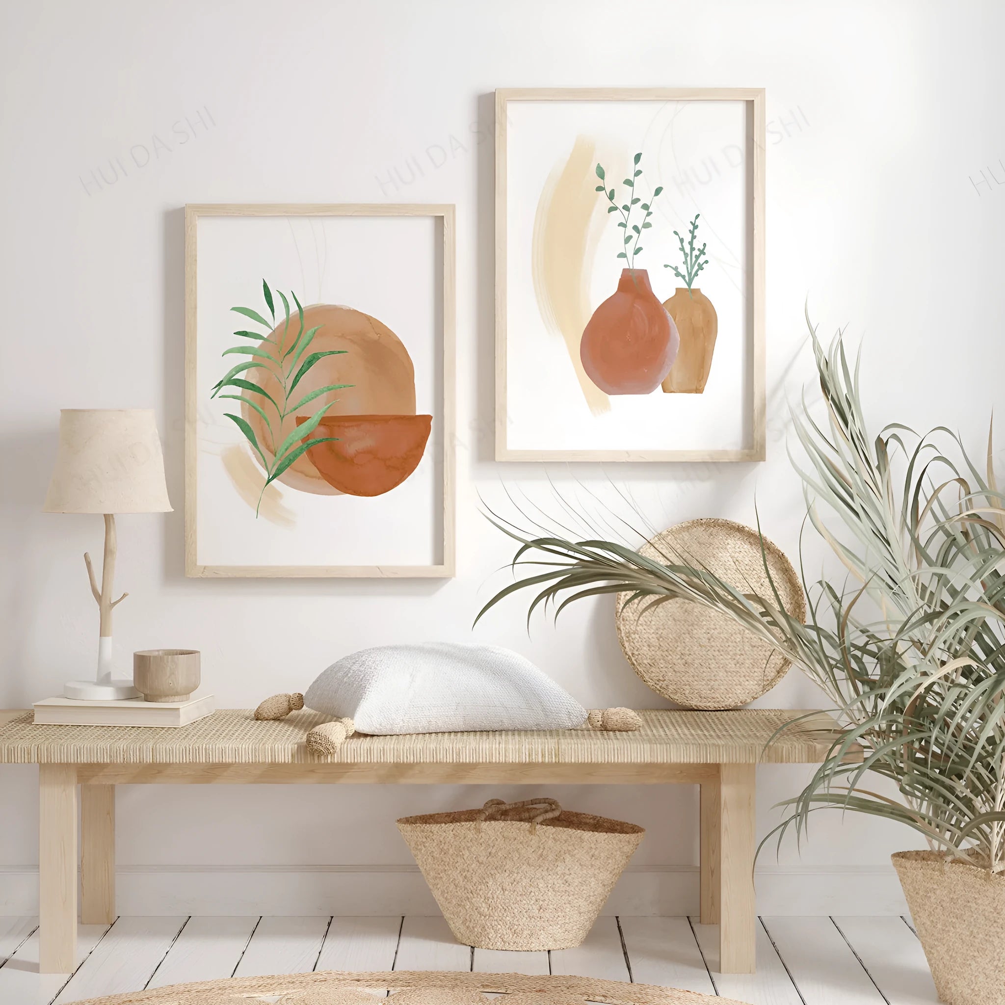 Bohemian style canvas wall art painting in multiple available sizes