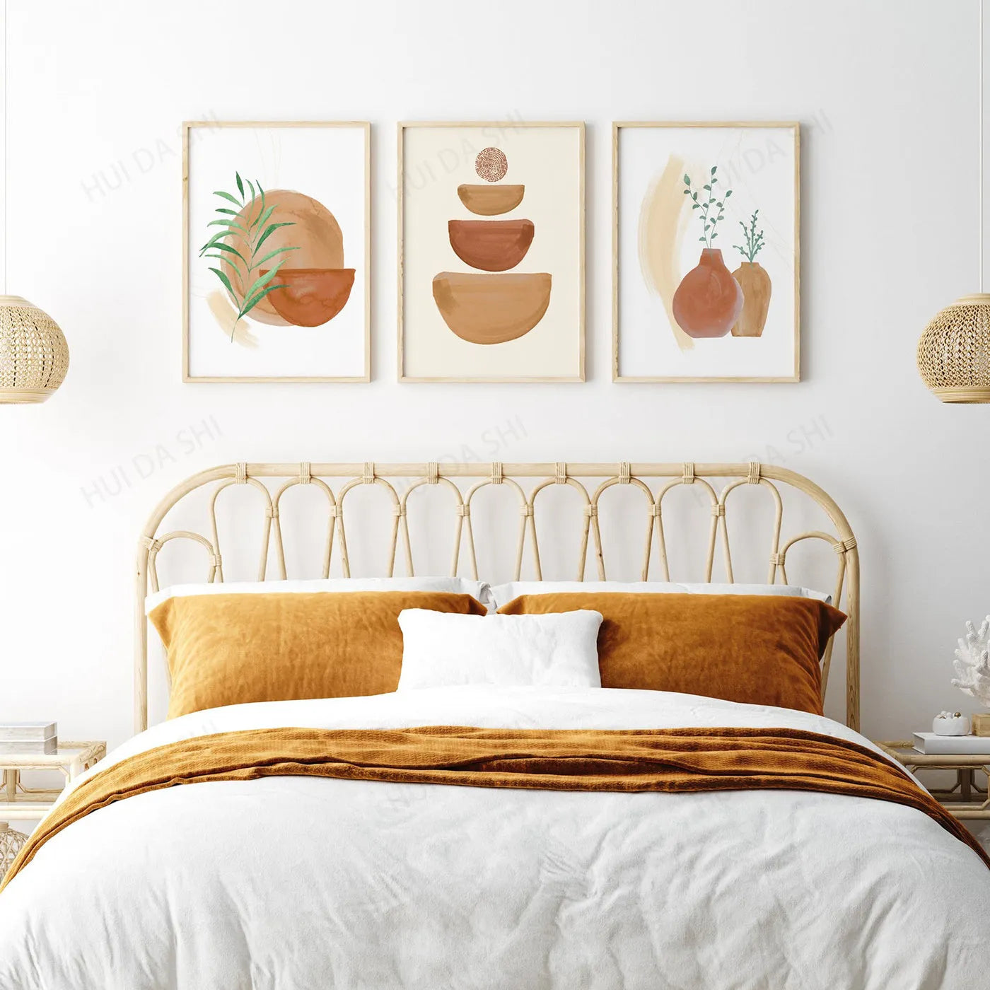Bohemian style canvas wall art painting in multiple available sizes
