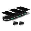Universal 3-in-1 Qi wireless charging station in black or white colours charging multiple devices