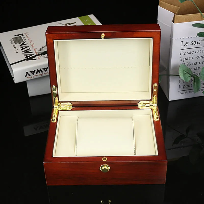 Brown MDF gloss paint jewellery gift box with silk screen print, 18x13.5x8.5cm heaven and earth cover