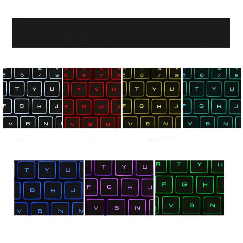 Black Bluetooth 3.0 keyboard with QI wireless charging, 244x173x5mm, seven backlight colours, ABS aluminium alloy, Apple iOS Android Windows compatible