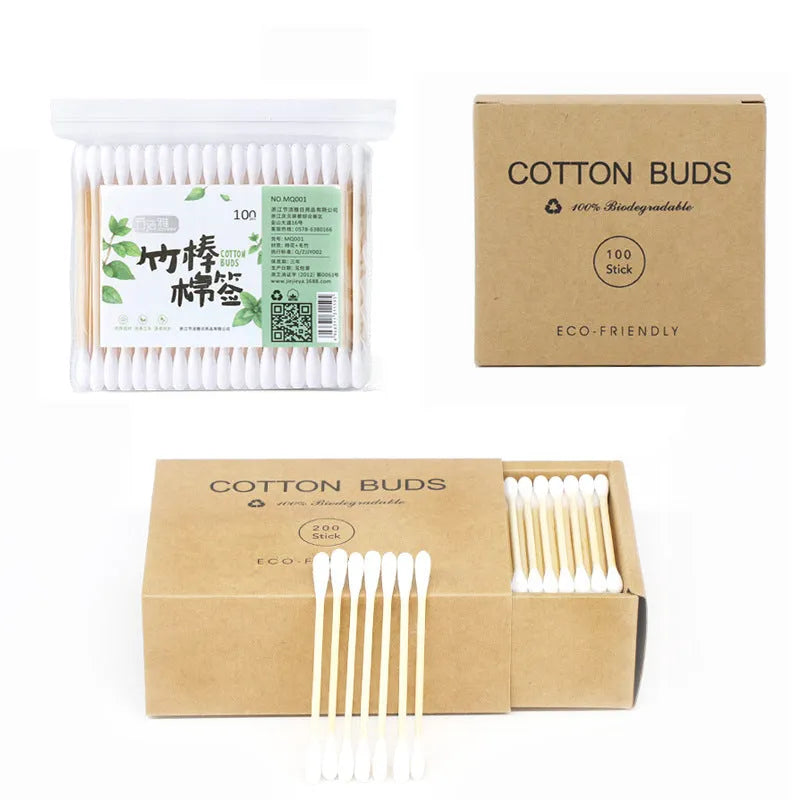 Boxed cotton swabs 100 piece double-ended multicolour for personal care and cleaning
