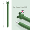 Silicone Apple Pencil protective cover in Obedient rabbit colour, wallet style, on white background