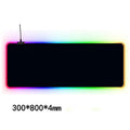 Large RGB gaming mouse pad with colourful seaming and waterproof cloth surface on a desk