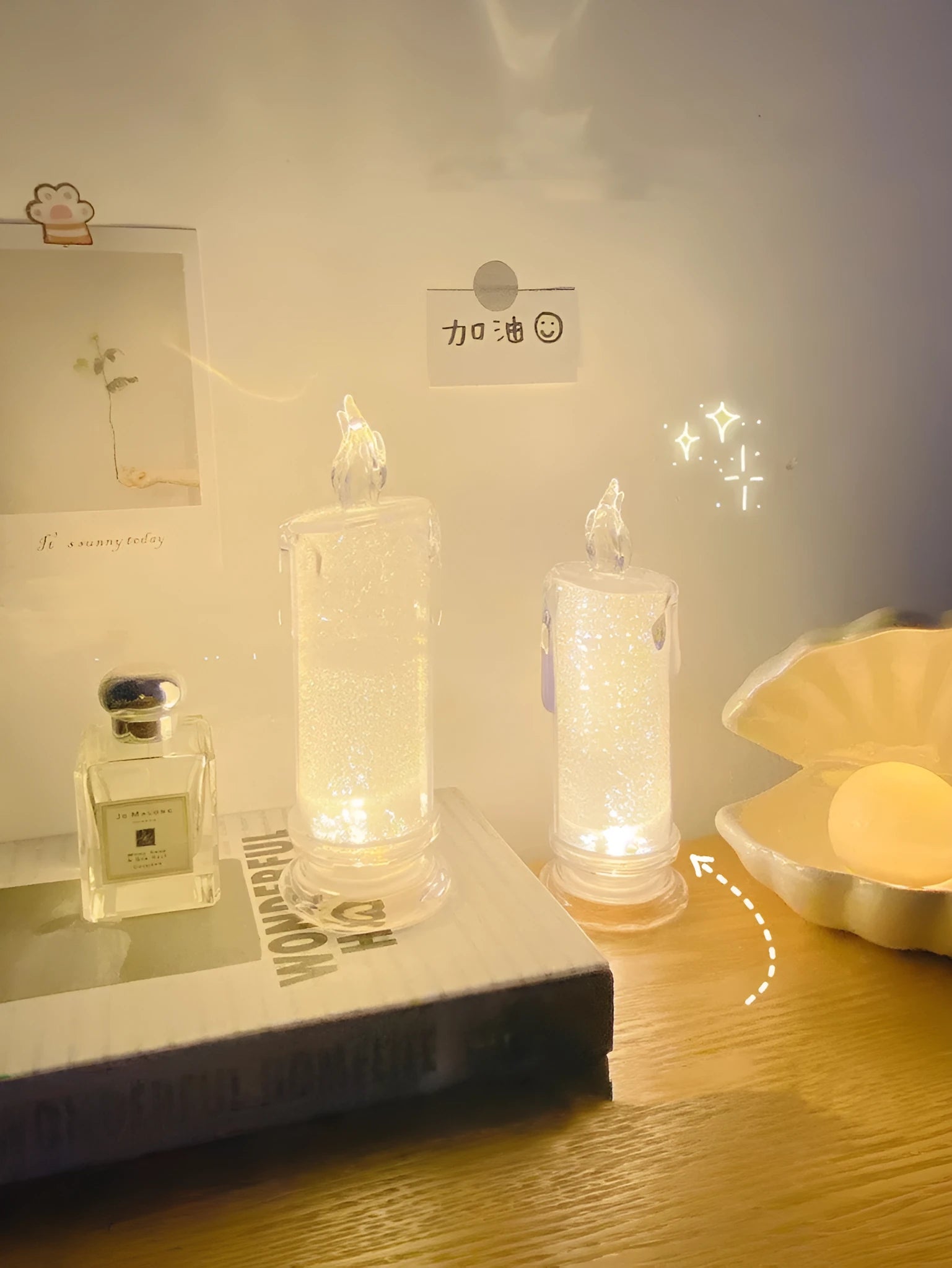 Bedroom atmosphere light with LED illumination and message board options in multiple style variations