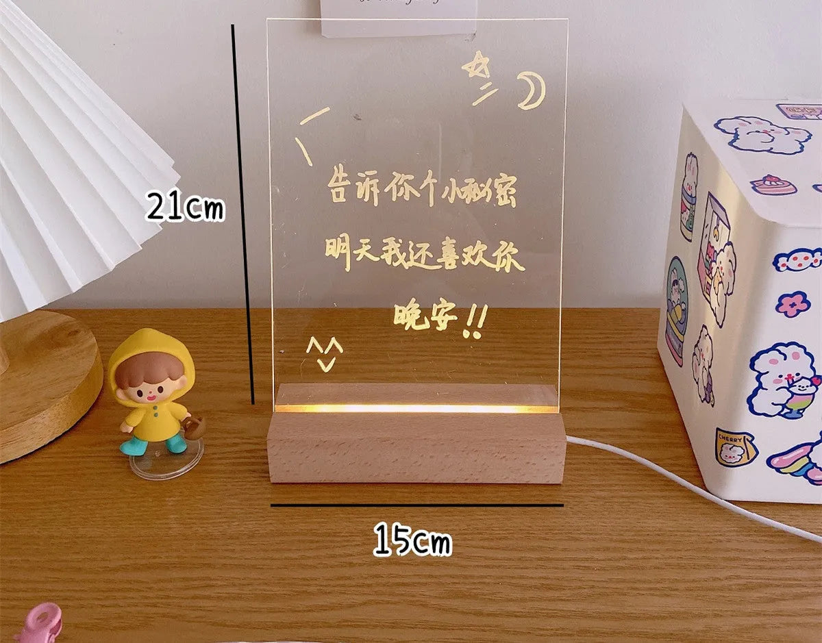 Bedroom atmosphere light with LED illumination and message board options in multiple style variations