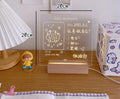 Bedroom atmosphere light with LED illumination and message board options in multiple style variations