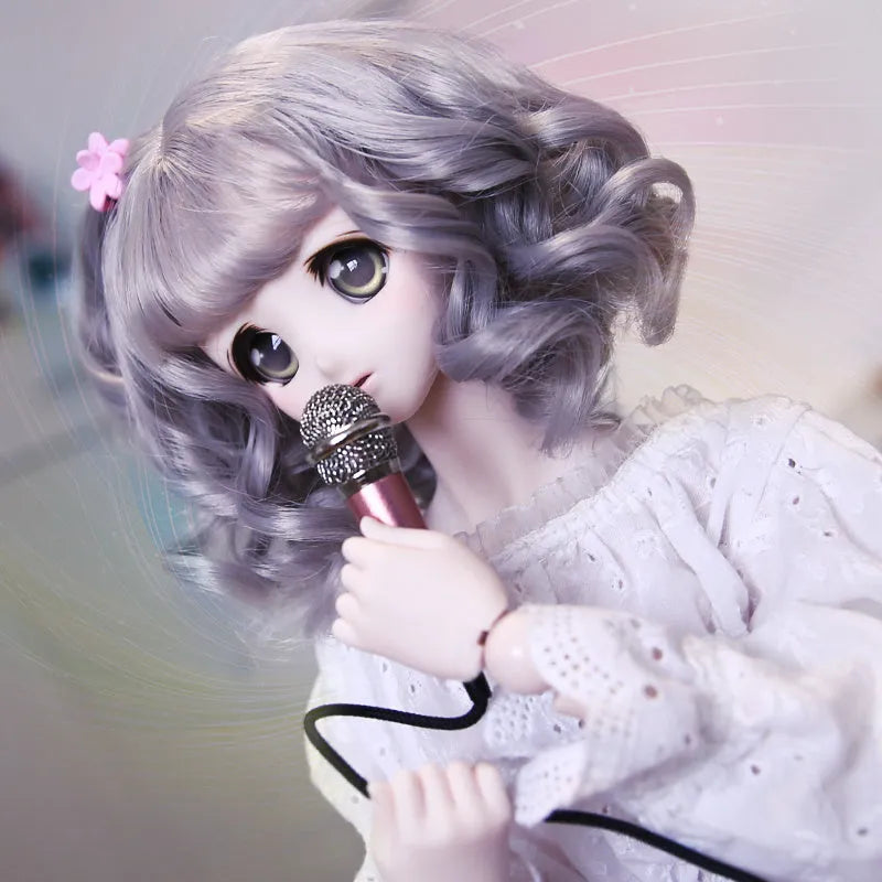 BJD mini microphone doll prop approximately 6cm in sky blue, silver, pink or rose red for concert photos