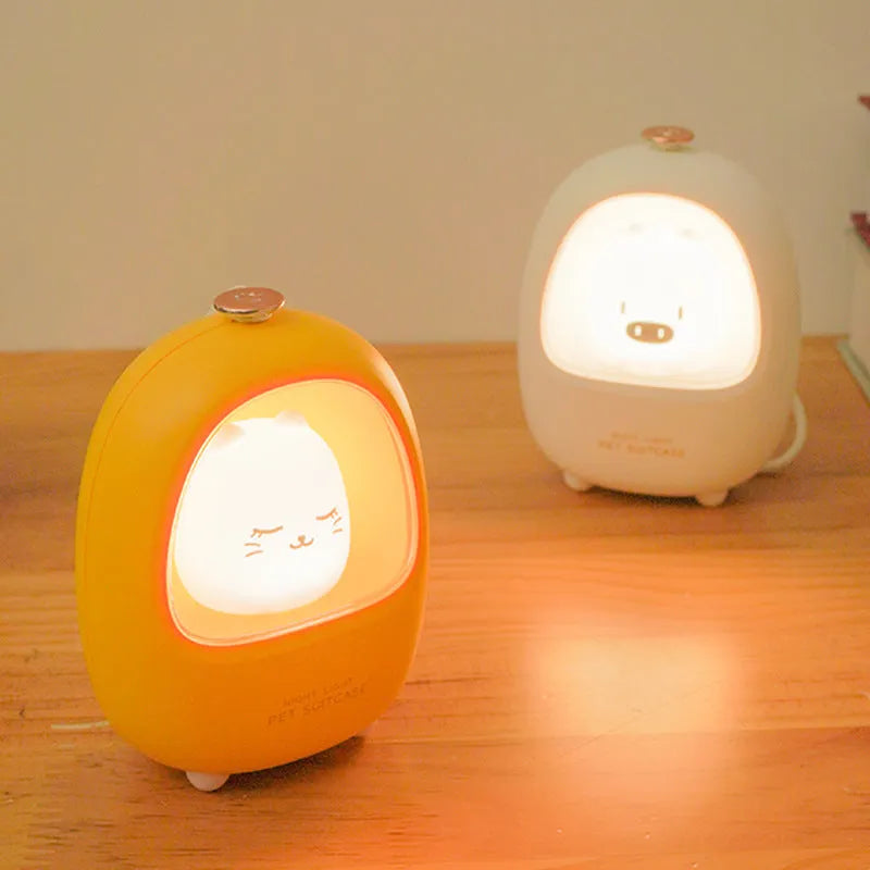 Cartoon bedside night light with touch switch and dimmable LED lighting