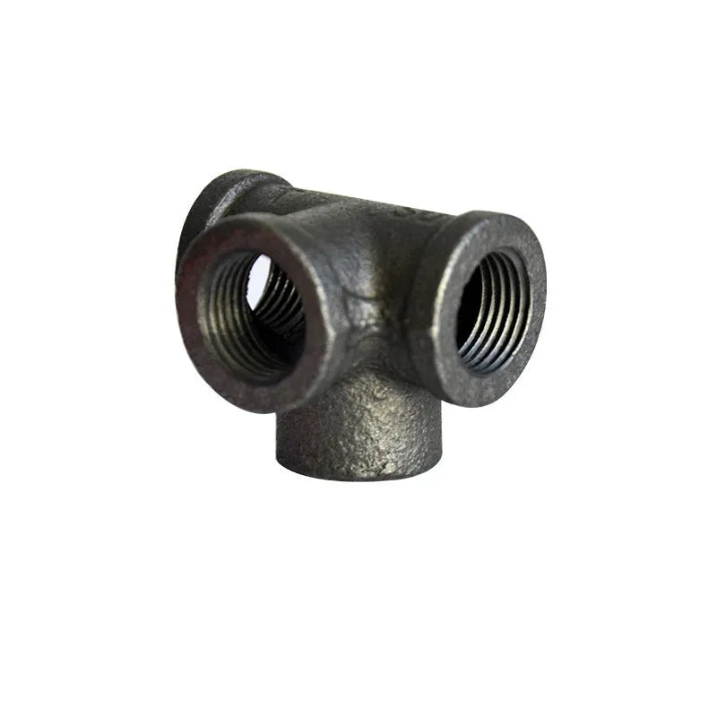 Galvanized steel four-way pipe fitting in DN15, DN20, DN25 sizes