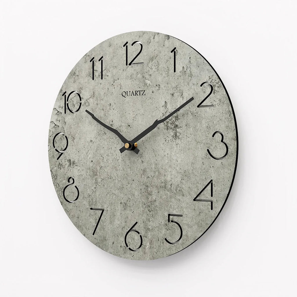 Grey European style wall clock for living room with custom processing option