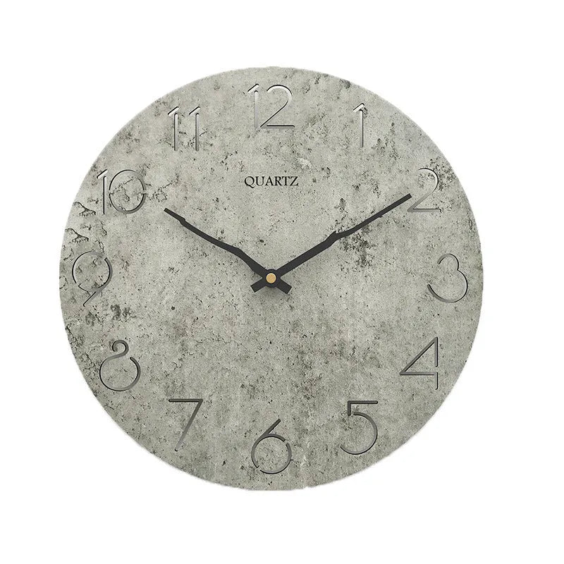 Grey European style wall clock for living room with custom processing option