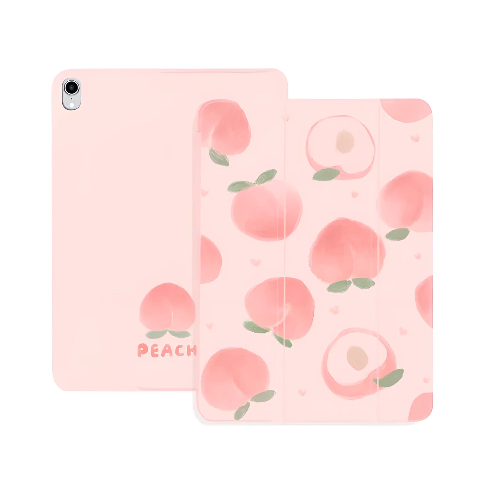 Peach and strawberry TPU leather anti-drop holster case for iPad Pro and other iPad sizes