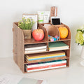 Korean style wooden desk organiser box with 16 compartments across 4 layers in wood or bamboo construction