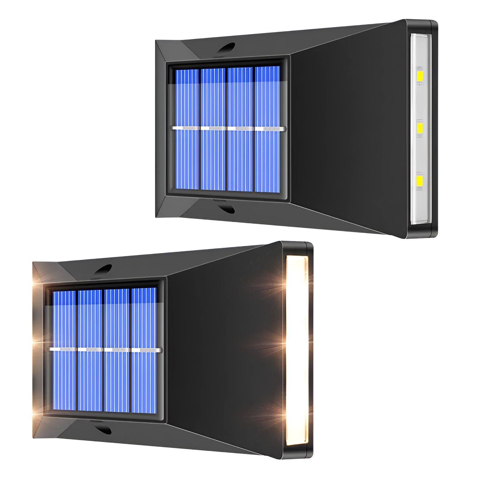 Solar-powered outdoor wall light with 6LEDs for staircase illumination