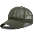 Breathable mesh flat cap for adults in silk and satin with embroidered stitching and short curling brim.