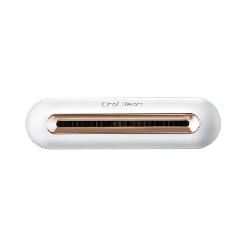 Rose gold refrigerator deodorant sterilizer with USB cable for car and small space air purification.