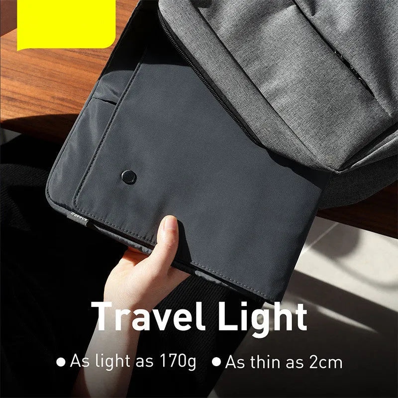 Multi-compartment handheld iPad storage bag waterproof anti-collision lock closure black 13 inches