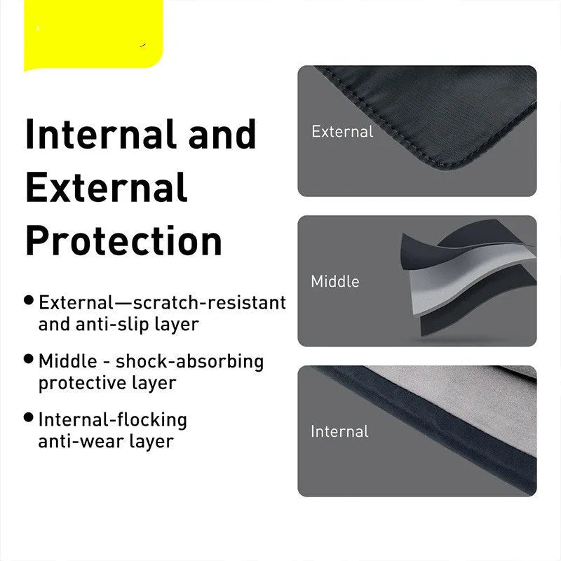 Multi-compartment handheld iPad storage bag waterproof anti-collision lock closure black 13 inches