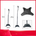 Black tripod speaker stand holding bookshelf satellite speaker with iPhone placed on optional silicone seat