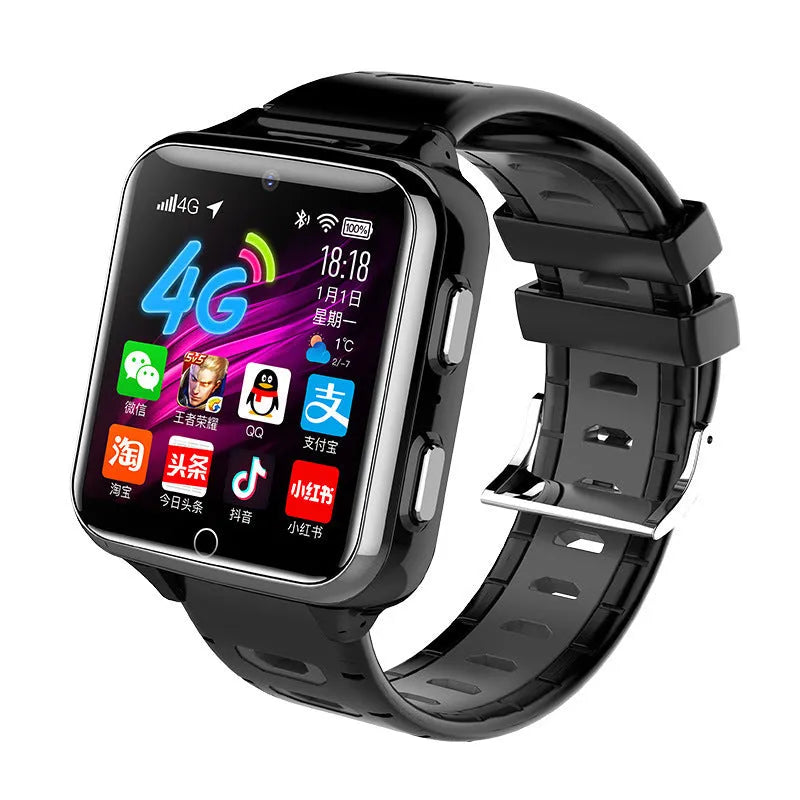 Children's WiFi smart sports watch with 1.54 inch touchscreen in black, blue, or pink colours