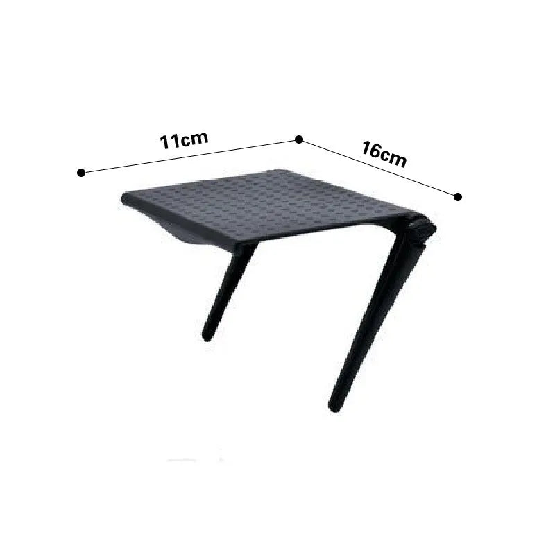 Plastic desktop rack with hook mount for organising TV set-top boxes and routers
