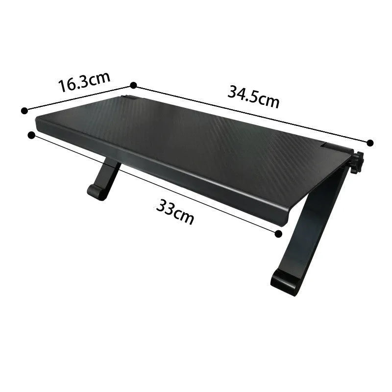Plastic desktop rack with hook mount for organising TV set-top boxes and routers