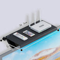 Plastic desktop rack with hook mount for organising TV set-top boxes and routers